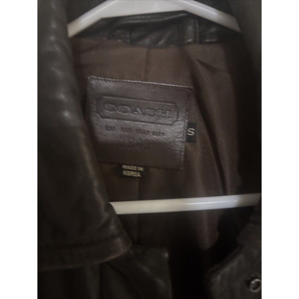 Coach Leather Jacket Womens Small Brown Blazer Button Front Made USA 1941 - Picture 7 of 11